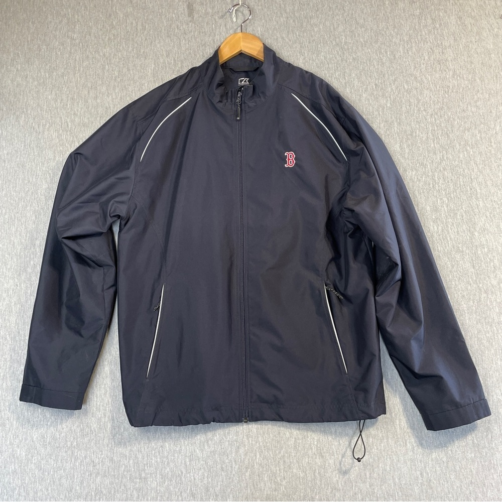 Cutter & Buck Windbreaker Golf Jacket Men’s XL Navy Blue WeatherTec Boston Logo